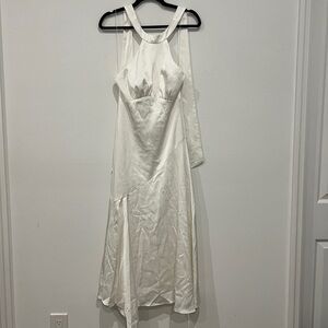 Aidan Mattox Asymmetrical White Dress
